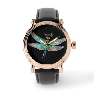 Montre Stained Glass Colorful Dragonfly