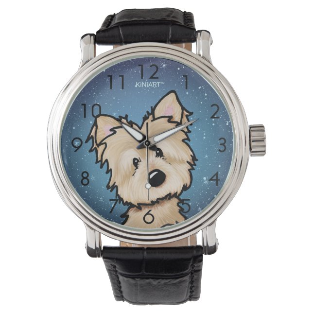 Montre Starry Night Cairn Terrier Wrist Watch (devant)
