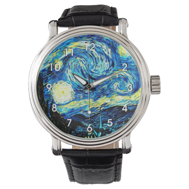 Montre Starry Night, célèbre peinture de Vincent van Gogh (devant)