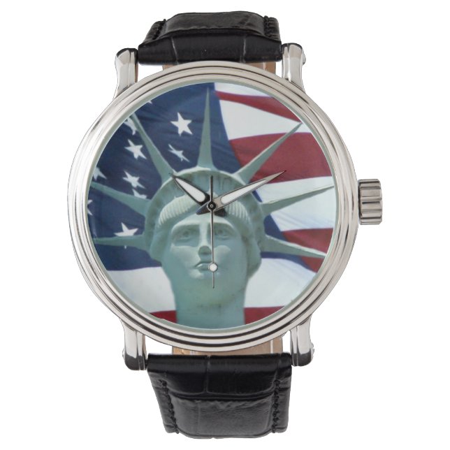 Montre Statue de la Liberté et drapeau américain (devant)
