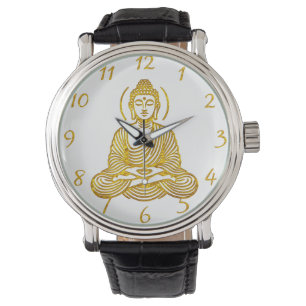 Montre Statue du Bouddha d'or dans la méditation