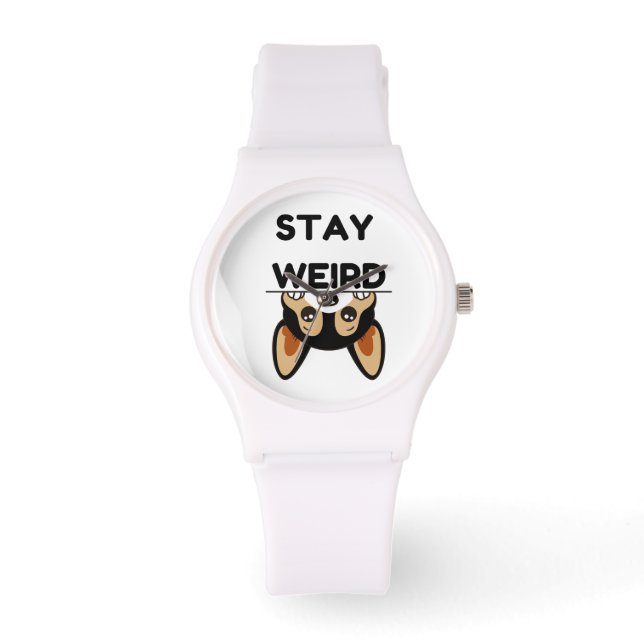 Montre Stay Weird Funny Boston Terrier Cartoon Dog (Recto)