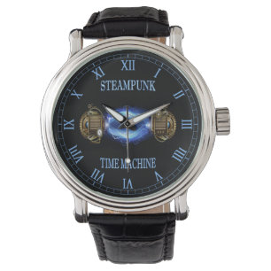 Montre Steampunk ~ Electronic Blue Wave ~ Time Machine ~
