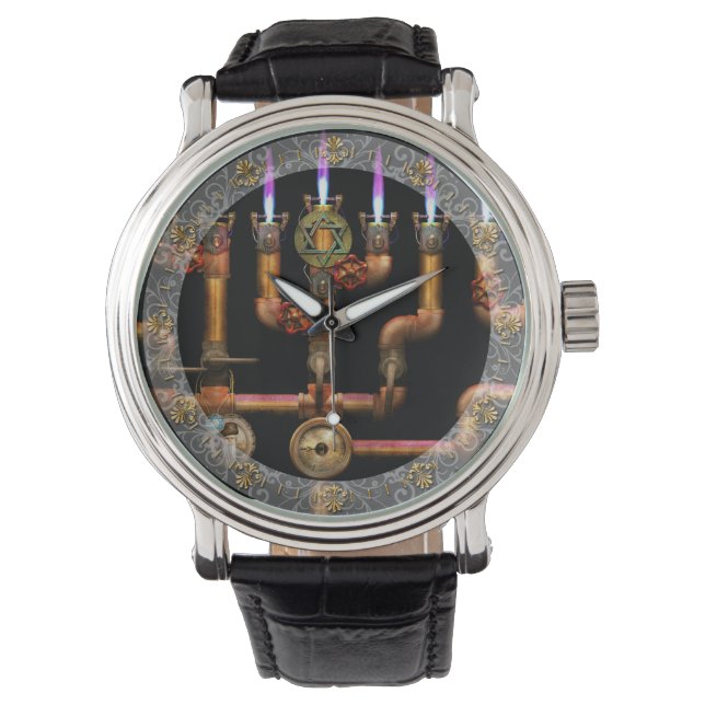 Montre Steampunk - Plomberie - Allumer la Menorah (devant)