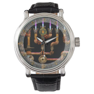 Montre Steampunk - Plomberie - Éclairage de la Menorah