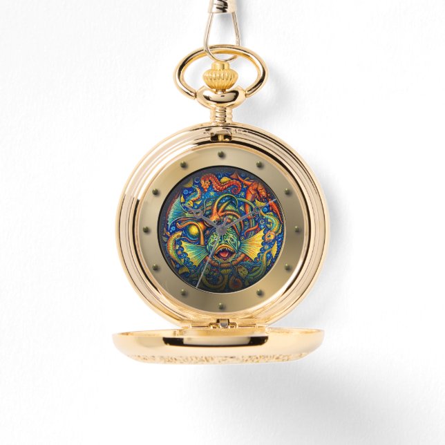 Montre Steampunk Submarine Porthole Undersea Creatures (Recto)