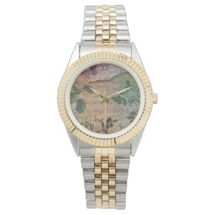 Montre Steampunk Torn Rose Ephémère Vintage en détresse