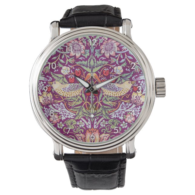 Montre Strawberry Thief Red, William Morris (devant)