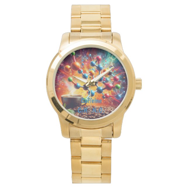 Montre Structure de caféine moléculaire - Science Art Caf (devant)