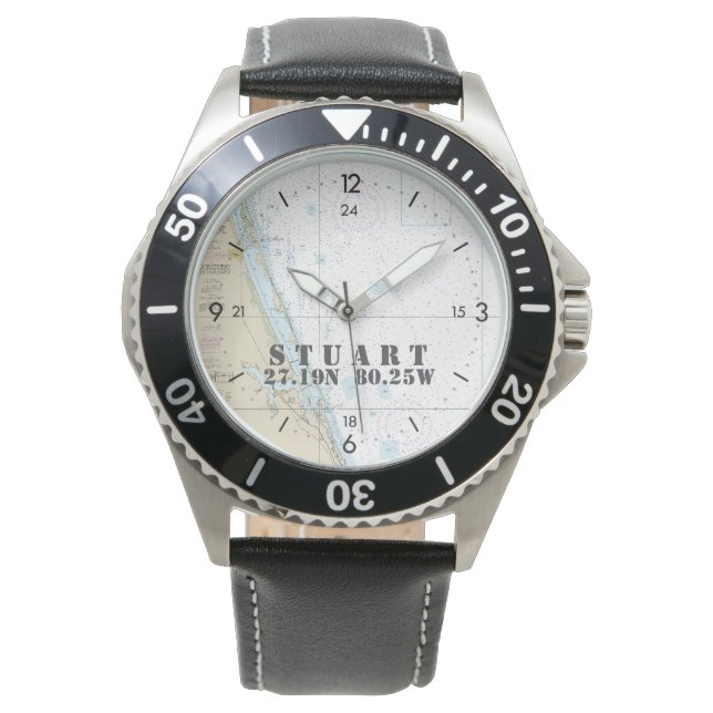 Montre Stuart, FL Nautical Latitude Longitude Boater's (devant)