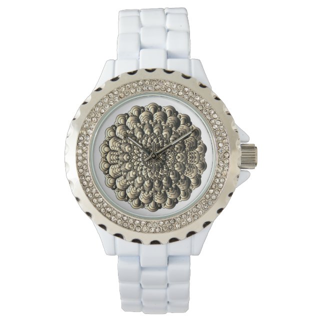 Montre Style 3D classique Mandala motif floral (devant)