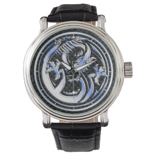 Montre Style Chrome badge Dragon Carbon Fiber Dial Imprim