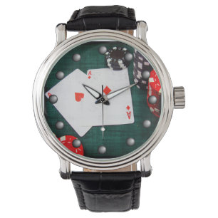 Montre Style de grunge de cartes et de jetons de poker de