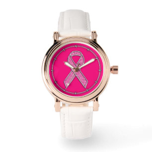 Montre Style de Parties scintillant courbée Chrome Pink R