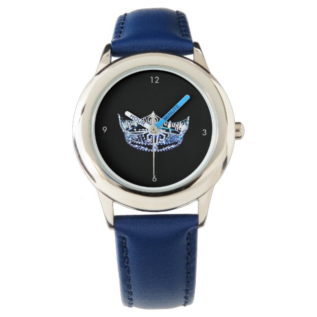 Montre Style Miss America Custom Crown Blue Watch (devant)