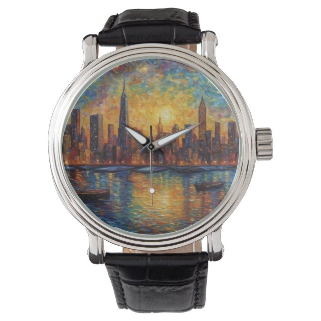 Montre Style New York City Skyline van Gogh (devant)