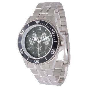 Montre Style noir de emballage de carbone de rayures de