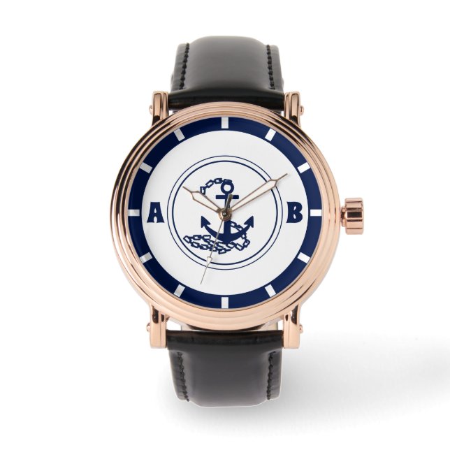 Montre Style Sportor, Custom Initial, Nautique (Recto)