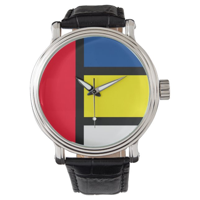 Montre Style super et coloré moderne Mondrian Art Abstrai (devant)