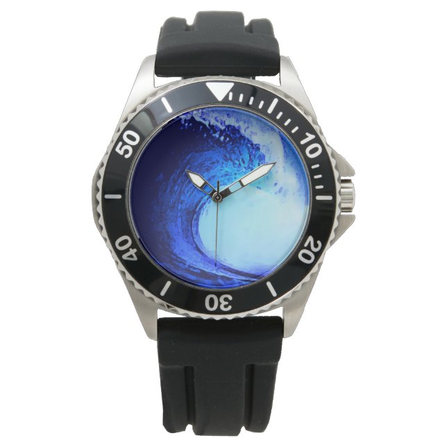 Montre Style Surf cool Vague bleue (devant)
