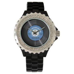 Montre Style vintage Bleu 45 t/min Vinyl Record Watch