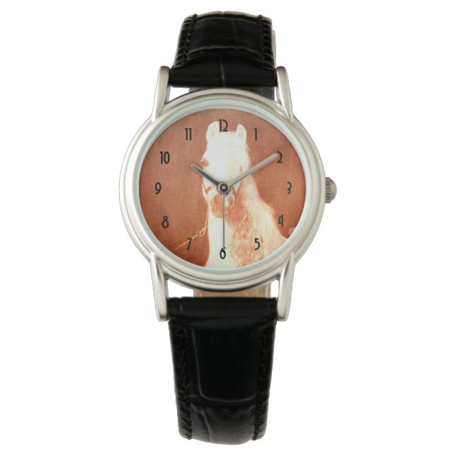 Montre Style Vintage Tsigane de cirque blanc fantaisie (devant)