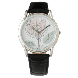 montre stylisée fleur délicate et élégante