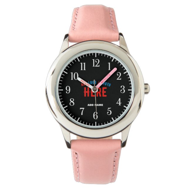 MONTRE STYLISH MODERNE PERSONNALISABLE ROSE VÉRIFIÉ MARQU (devant)