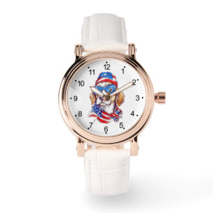 Montre Sublimation de chien du 4 juillet-66361