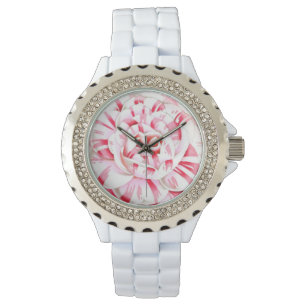 Montre Sucre de canne rayé camélia