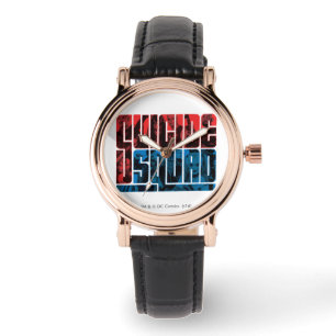 Montre Suicide Squad   Red and Blue Logo