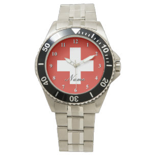 Montre suisse avec texte personnalisé