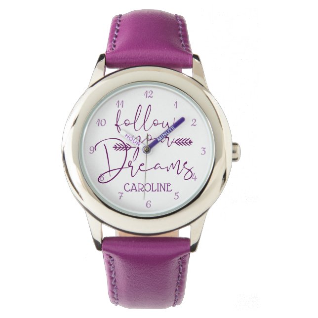 Montre Suivez vos rêves Guillemets Inspiration enfants ro (devant)