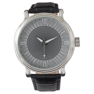 Montre Sunburst géométrique moderne - Hématite foncé gris