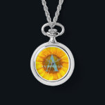 Montre Sunflower photographiy monogram and name<br><div class="desc">Moderne, bright fun sunflower photo monogram and name design. Idéal pour le birthday, Christmas, graduation, wedding ou any celebration.</div>