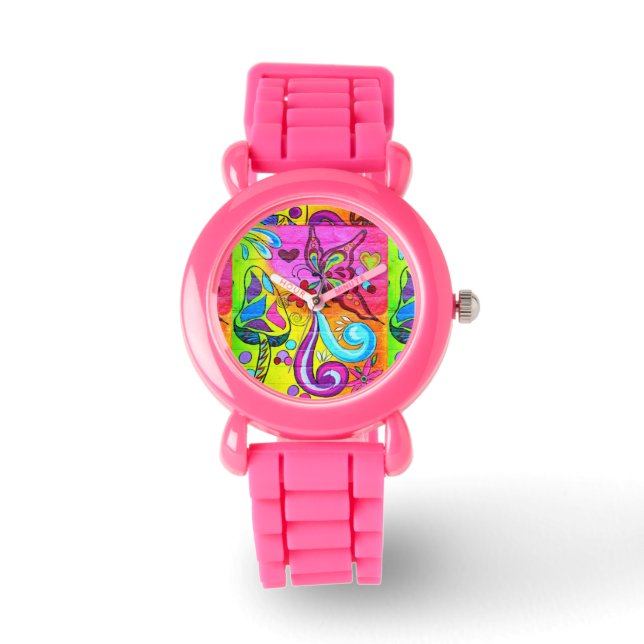 Montre super hippie style rose (Recto)