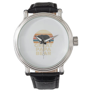 Montre Super Papa Ours Rétro Coucher de Soleil Vintage De