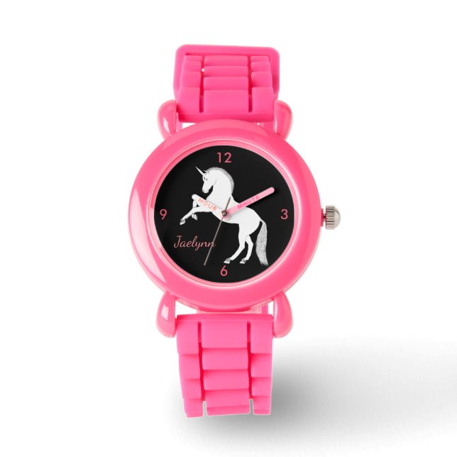 Montre Superbe licorne blanche d'élevage avec nom (Recto)