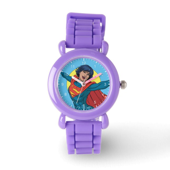 Montre Supergirl volant en costume bleu (Recto)