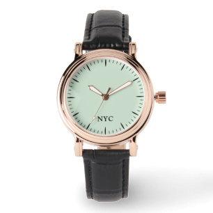 Montre sur mesure NYC Mark vert sauge élégante