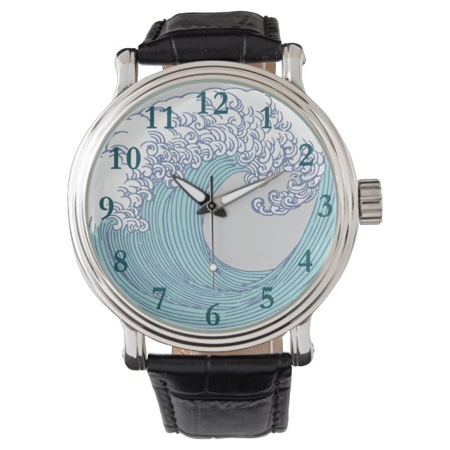 Montre Surf asiatique japonais Vague Art Ocean Art (devant)