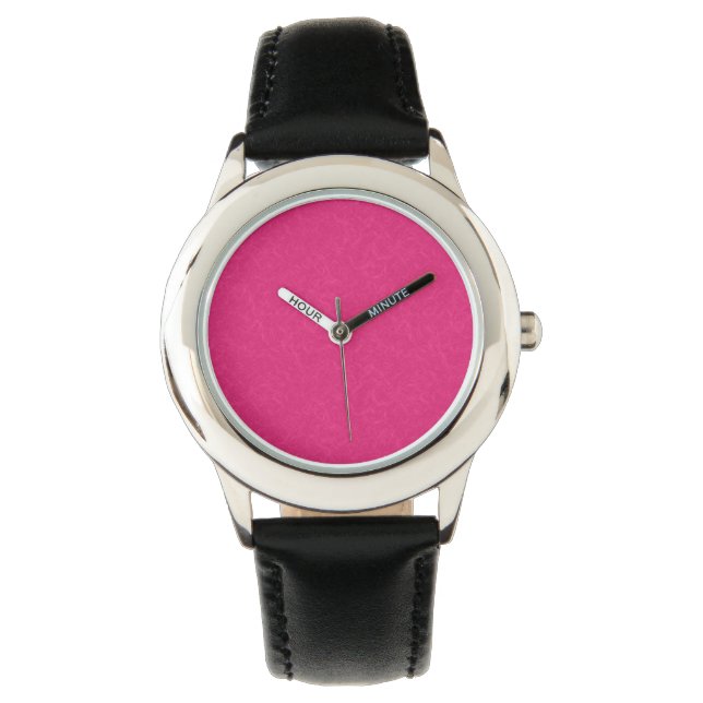Montre Surface rose texturée avec un motif subtil en spir (devant)