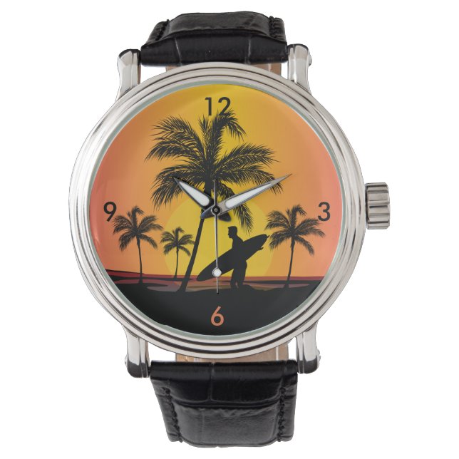 Montre Surfer au coucher du soleil (devant)