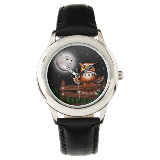 Montre Surreal Owl et Moon Watch (devant)