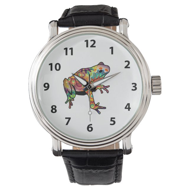 Montre Surveillance de la grenouille psychédélique (devant)