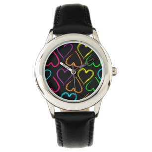 Montre Surveillance des coeurs colorés