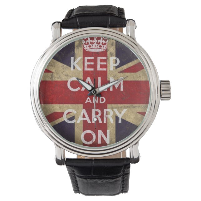 Montre Surveillance du drapeau du Royaume-Uni vintage (devant)