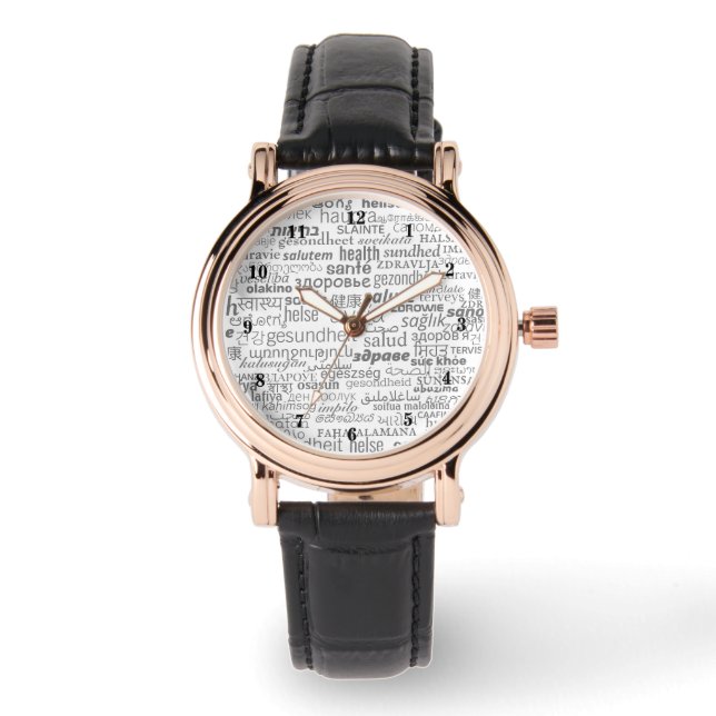Montre Surveillance multilangue du texte de santé (Recto)