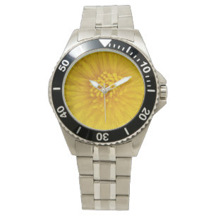 Montre Surveillance personnalisée de la fleur jaune