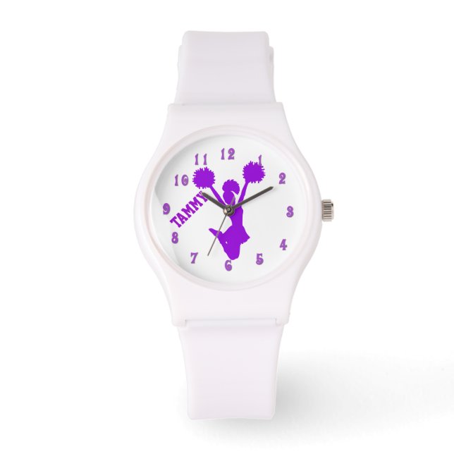 Montre Surveillance personnalisée Pom-pom girl violet (Recto)